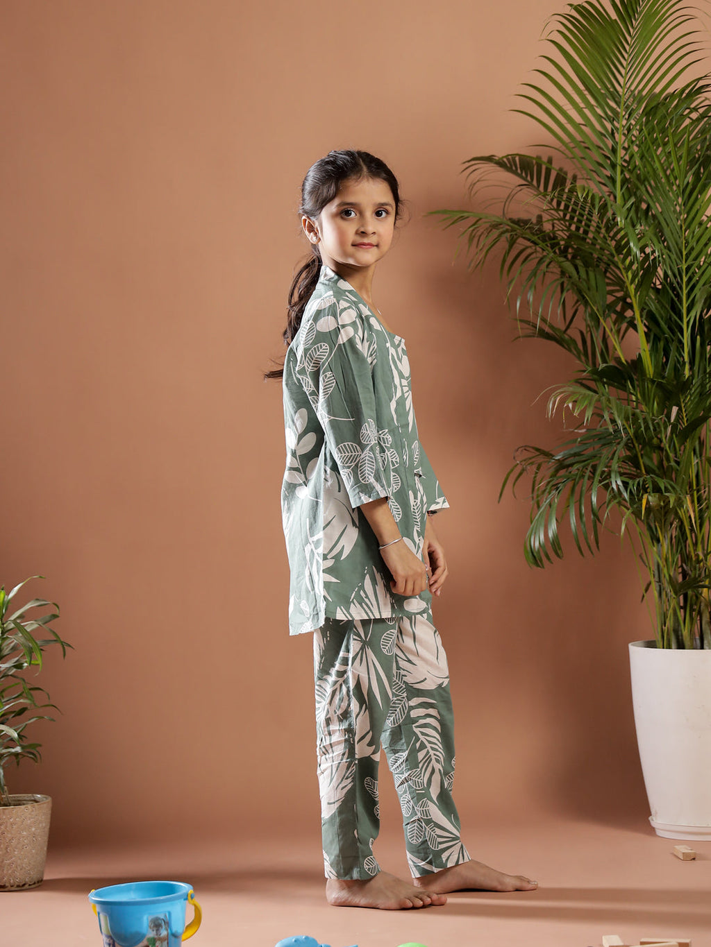Set of 3 Floral Printed Cotton Night Suit for Kids - SanskrutiHomes 
