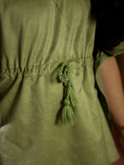 Green Kaftan Winter Night Suit For Kids
