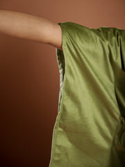 Green Kaftan Winter Night Suit For Kids