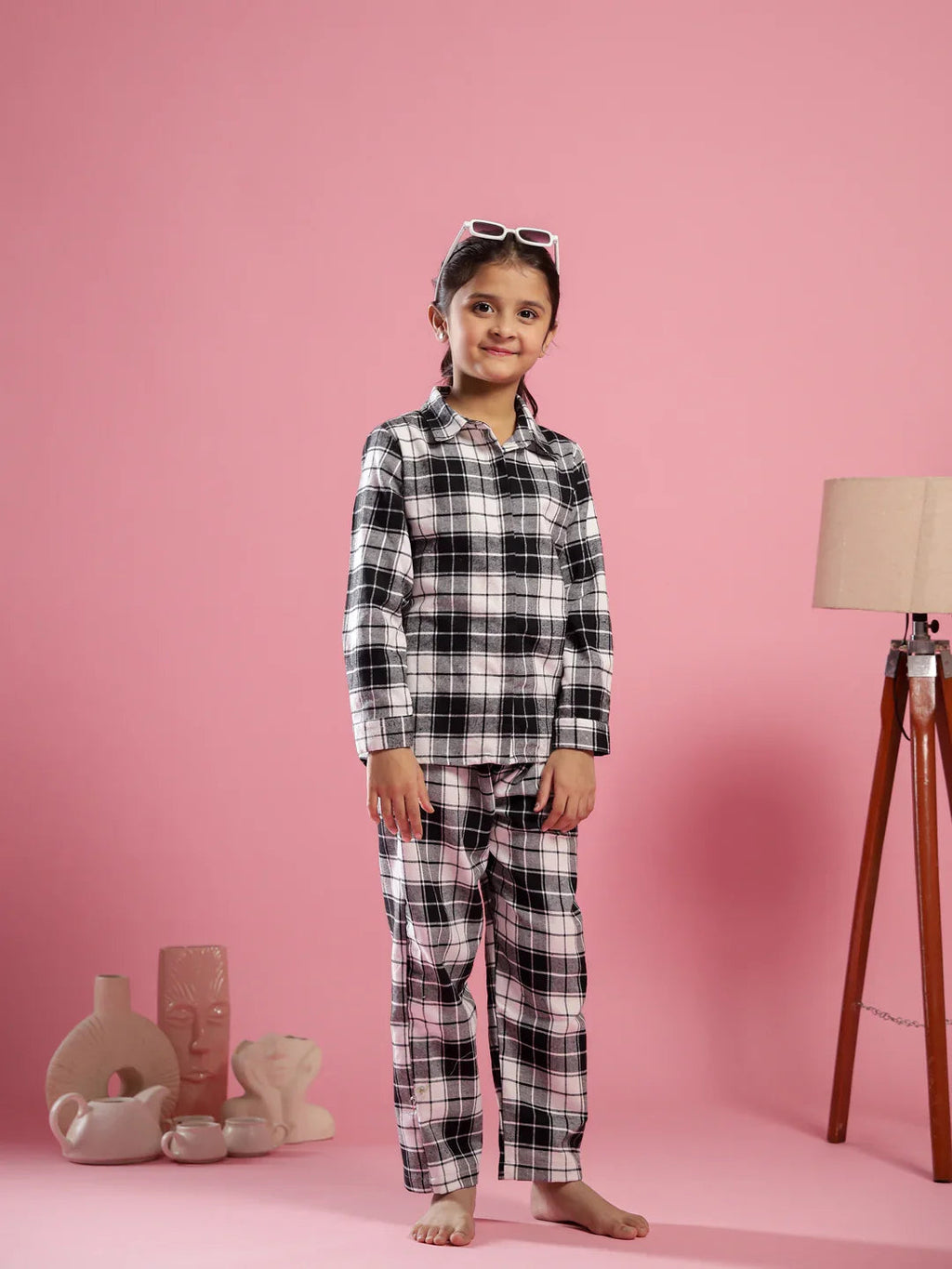 Checked Printed Winter Night Suit for Kids - SanskrutiHomes 
