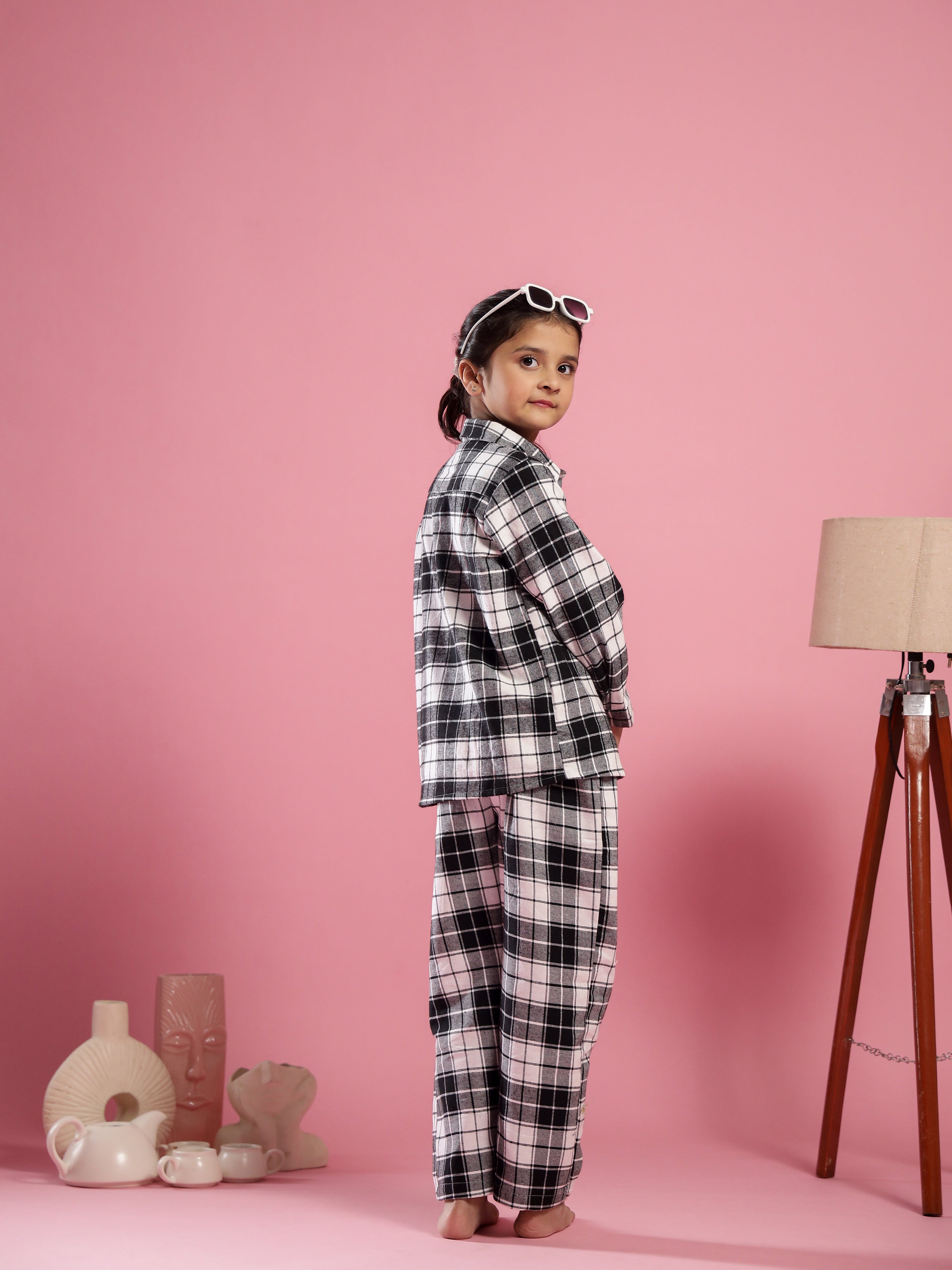 Checked Printed Winter Night Suit for Kids - SanskrutiHomes 