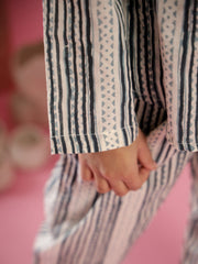 White Strips Printed Cotton Co-Ords Set