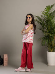 Strawberry Printed Cotton Co-ords Set for Kids - SanskrutiHomes 