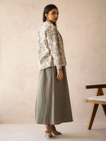 Women Cotton A-Line Maxi Dress With Jacket - SanskrutiHomes 