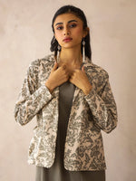 Women Cotton A-Line Maxi Dress With Jacket - SanskrutiHomes 
