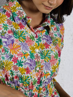Multi-color floral Pure Cotton Jumpsuit - SanskrutiHomes 
