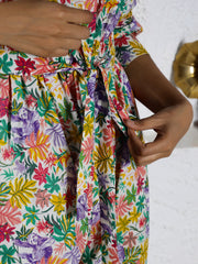 Multi-color floral Pure Cotton Jumpsuit - SanskrutiHomes 