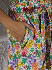 Multi-color floral Pure Cotton Jumpsuit - SanskrutiHomes 