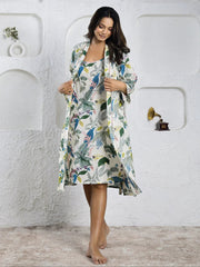 Liberty Cotton Night Dress - SanskrutiHomes 