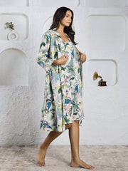 Liberty Cotton Night Dress - SanskrutiHomes 