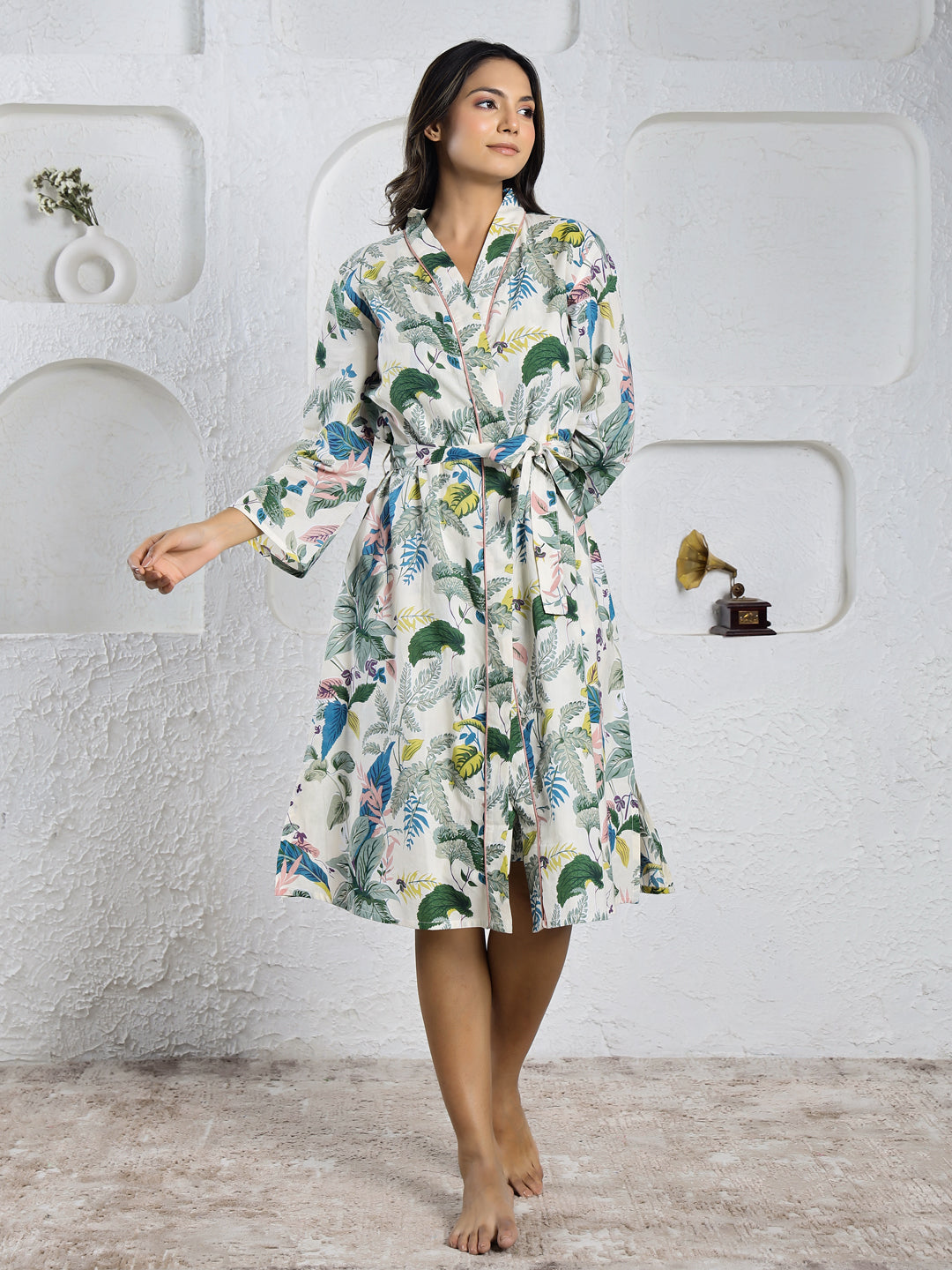 Liberty Cotton Night Dress - SanskrutiHomes 