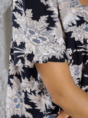 Floral print cotton Night Dress - SanskrutiHomes 