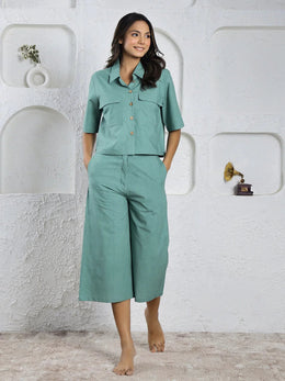 Solid Print Cotton Night Suit for Women - SanskrutiHomes 