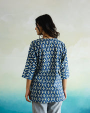 Printed Cotton Loose Fit Top - SanskrutiHomes 