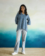 Printed Cotton Loose Fit Top - SanskrutiHomes 