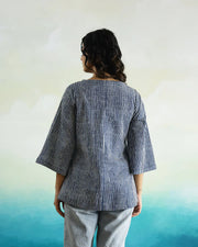 Striped 3D Print Cotton Top for Women - SanskrutiHomes 