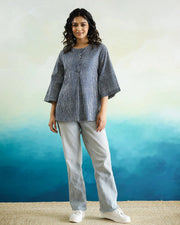 Striped 3D Print Cotton Top for Women - SanskrutiHomes 