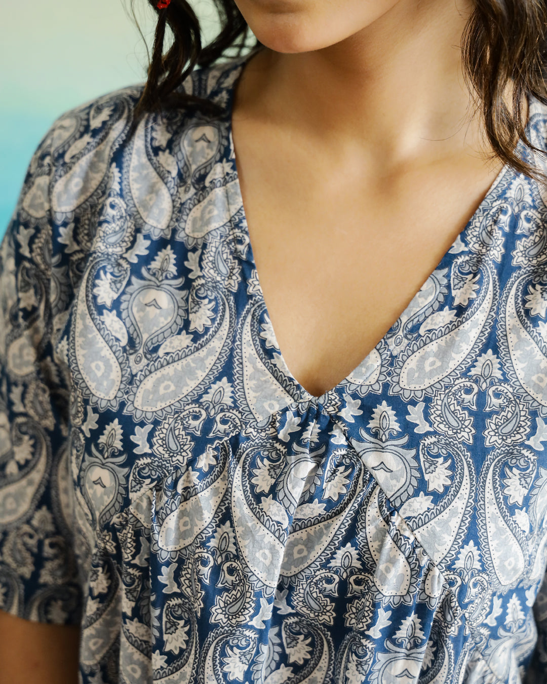 V-Neck Peplum Top For Women - SanskrutiHomes 