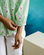 Cotton Printed Shirt Collar Top - SanskrutiHomes 