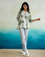 Printed Cotton Loose Fit Top - SanskrutiHomes 