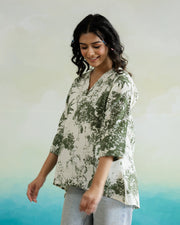 Printed Cotton Loose Fit Top - SanskrutiHomes 