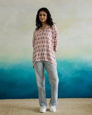 Printed Viscose Loose Fit Top - SanskrutiHomes 