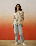 Beige Floral Printed Top for Women - SanskrutiHomes 