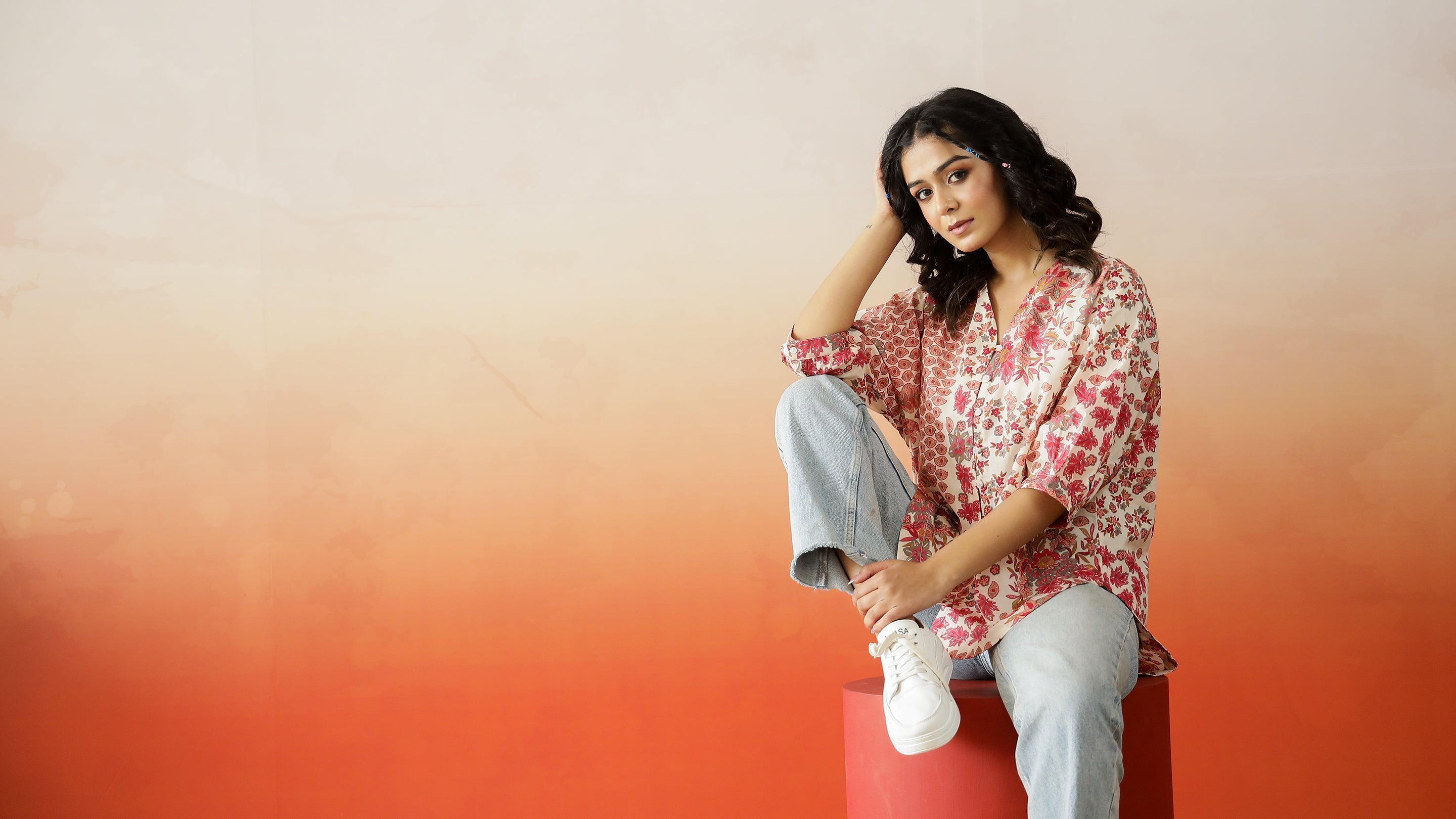 Floral Printed Cotton Top for Women - SanskrutiHomes 