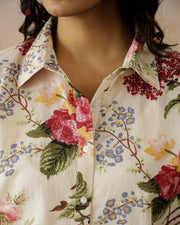 Flower Printed Cotton Top For Women