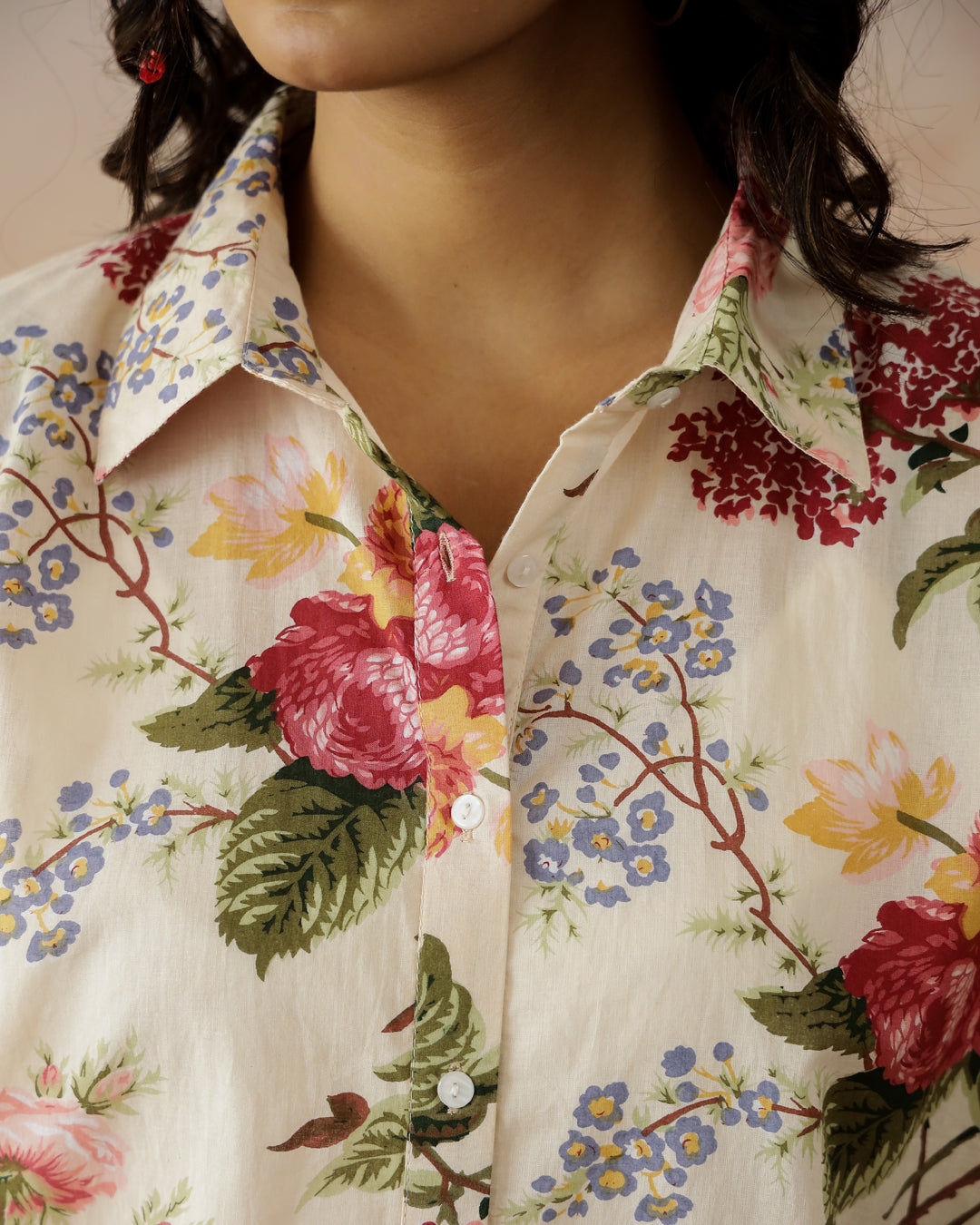 Flower Printed Cotton Top for Women - SanskrutiHomes 