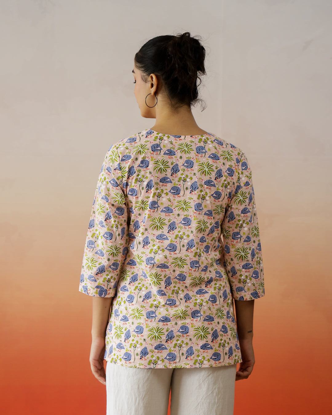 Floral Printed Cotton Top for Women - SanskrutiHomes 