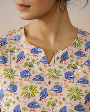 Floral Printed Cotton Top for Women - SanskrutiHomes 
