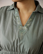 Solid Print Cotton Embroidered Top - SanskrutiHomes 