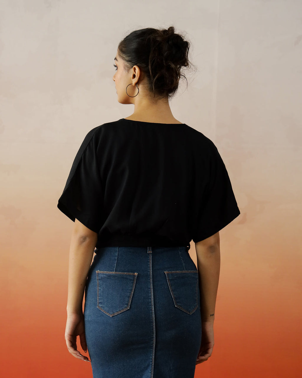 Black Crop Top for Women - SanskrutiHomes 