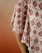 Cream Printed V-Neck Top for Women - SanskrutiHomes 