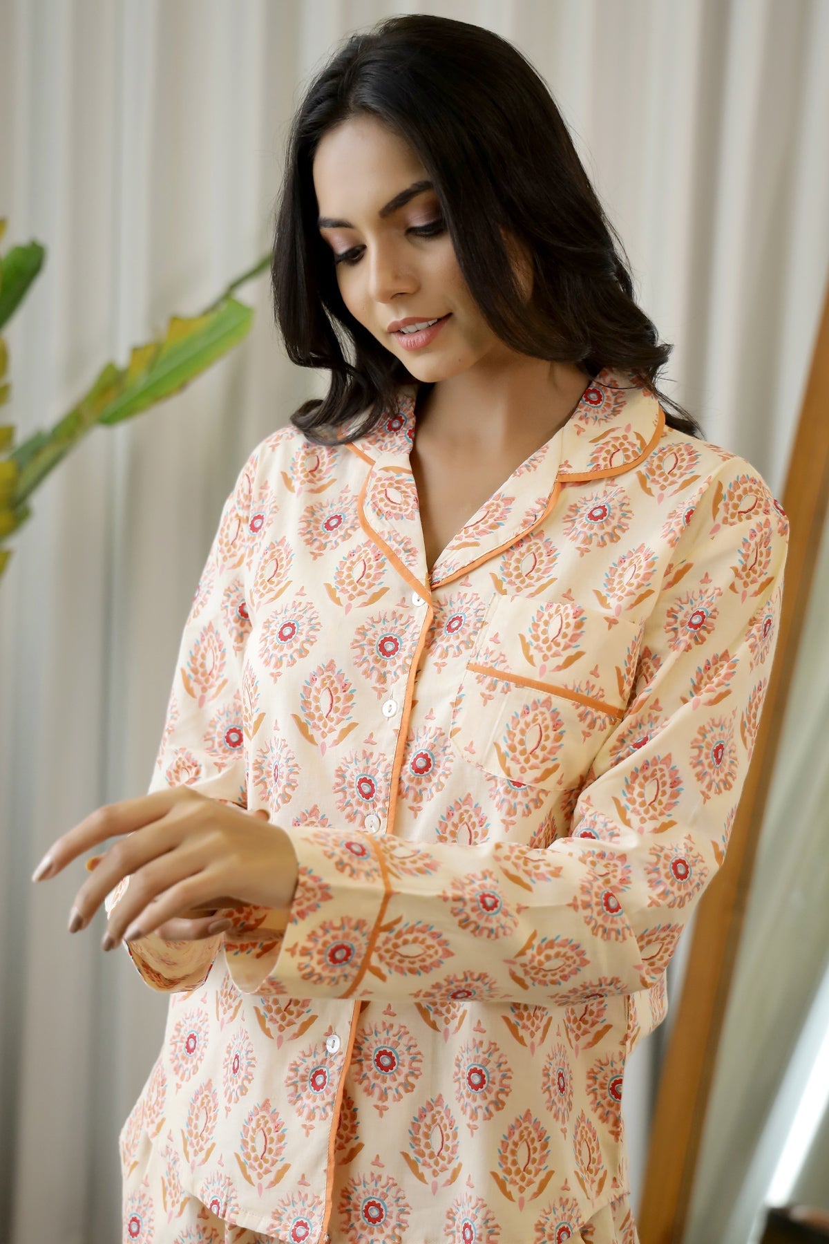 Green Printed Sleeveless Top for Women - SanskrutiHomes 