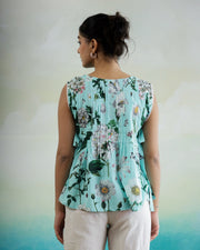 Cotton Printed Sleeveless Top For Women