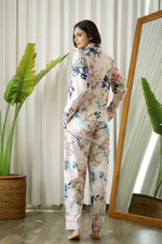 Floral Printed FULL SLEEVES Cotton Night suit - SanskrutiHomes 