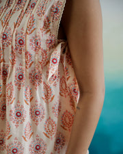 Sleeveless Printed Cotton Top For Women