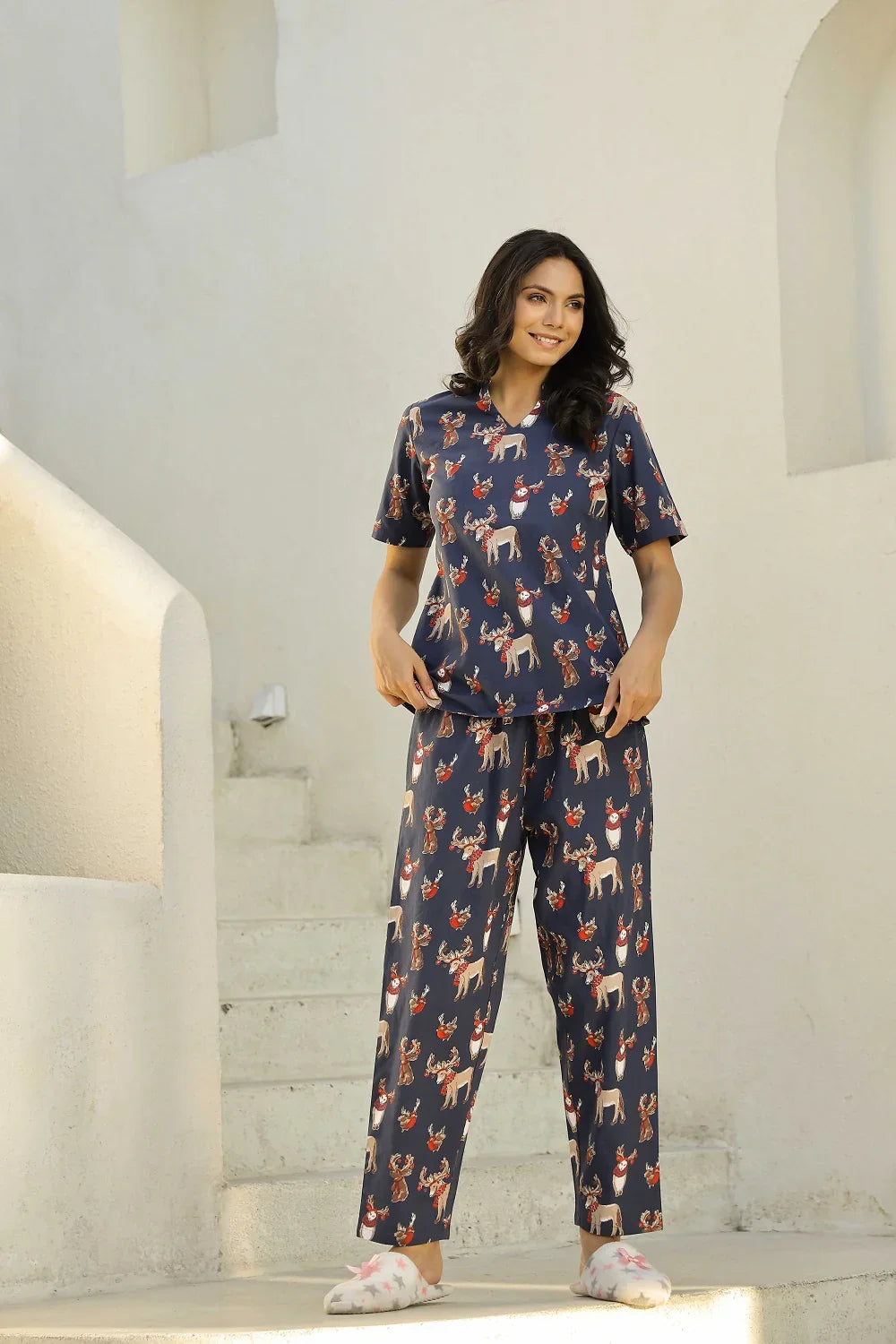 Blue Cotton Unicorn Sleep set - SanskrutiHomes 