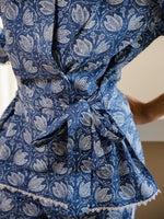 Blue Printed Cotton Co-ord Set for Women - SanskrutiHomes 