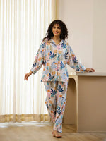 Multicolor Flower Printed Night Suit Set for Women - SanskrutiHomes 