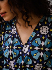 Cotton Printed Kaftan Night Suit Set - SanskrutiHomes 