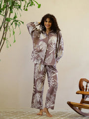 Floral Printed Night Suit Set for Women - SanskrutiHomes 