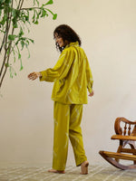 Yellow Printed Night Suit Set for Women - SanskrutiHomes 