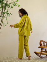 Yellow Printed Night Suit Set for Women - SanskrutiHomes 