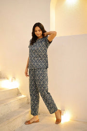 Spruce Printed Pure Cotton Night suit - SanskrutiHomes 