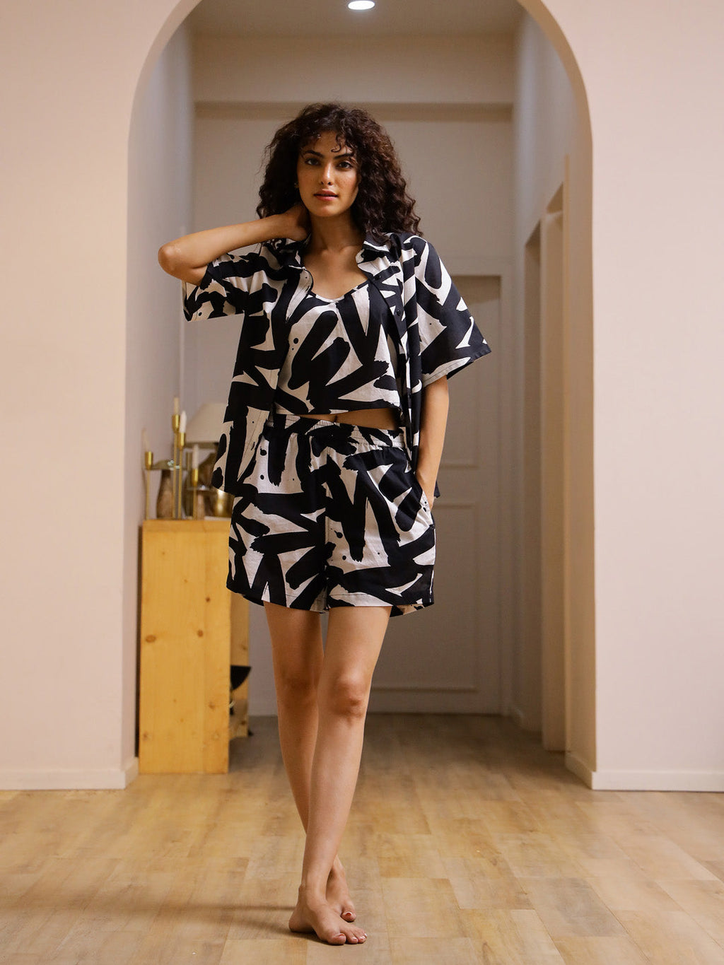 Set of 3 Cotton Printed Night Suit Set - SanskrutiHomes 