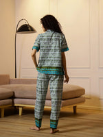Women Geometric Printed Night suit - SanskrutiHomes 