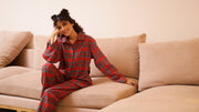 White Floral Printed Night Suit Set - SanskrutiHomes 